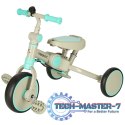 Rowerek trójkołowy TRIKE FIX V4 rower biegowy 6w1 daszek prowadnik pasy niebieski szary