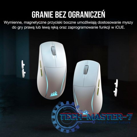 Myszka bezprzewodowa M75 biała RGB Myszka bezprzewodowa M75 biała RGB