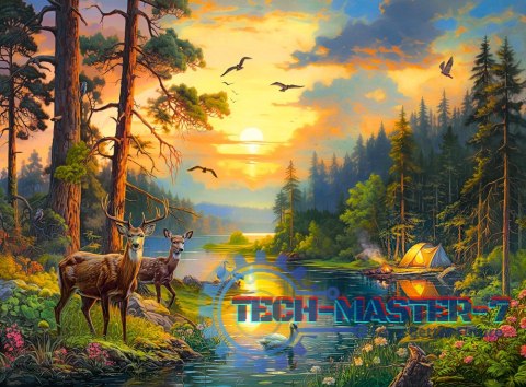 Puzzle 3000 elementów Zachód słońca nad leśną rzeką Puzzle 3000 elementów Zachód słońca nad leśną rzeką