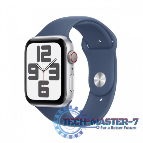 Watch SE GPS + Cellular, koperta 44 mm z aluminium w kolorze srebrnym z paskiem sportowym w kolorze denim - rozmiar M/L Watch SE GPS + Cellular, koperta 44 mm z aluminium w kolorze srebrnym z paskiem sportowym w kolorze denim - rozmiar M/L