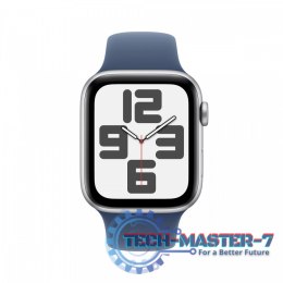Watch SE GPS + Cellular, koperta 44 mm z aluminium w kolorze srebrnym z paskiem sportowym w kolorze denim - rozmiar M/L