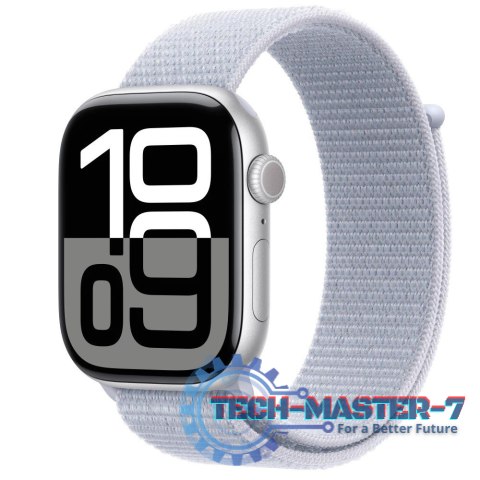 Watch Series 10 GPS + Cellular, koperta 46 mm z aluminium w kolorze srebrnym z opaską sportową w kolorze błękitnego obłoku Watch Series 10 GPS + Cellular, koperta 46 mm z aluminium w kolorze srebrnym z opaską sportową w kolorze błękitnego obłoku