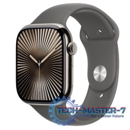 Watch Series 10 GPS + Cellular, koperta 46 mm z tytanu w kolorze naturalnym z paskiem sportowy w kolorze górskiej szarości - roz
