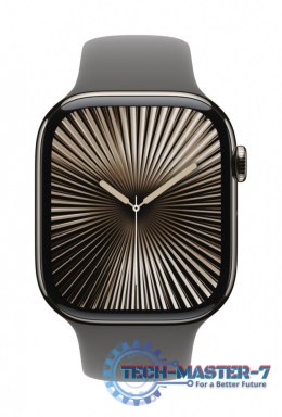 Watch Series 10 GPS + Cellular, koperta 46 mm z tytanu w kolorze naturalnym z paskiem sportowy w kolorze górskiej szarości - roz
