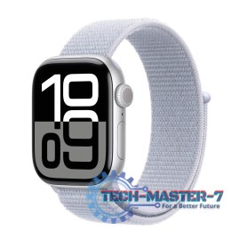 Watch Series 10 GPS, koperta 42 mm z aluminium w kolorze srebrnym z opaską sportową w kolorze błękitnego obłoku
