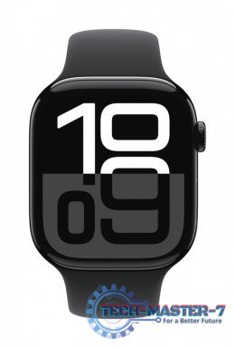 Watch Series 10 GPS, koperta 46 mm z aluminium w kolorze onyksu z paskiem sportowym w kolorze czarnym - rozmiar S/M