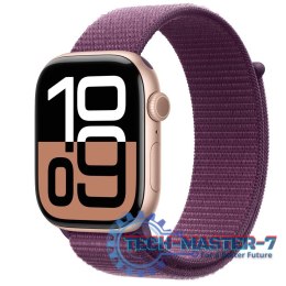 Watch Series 10 GPS, koperta 46 mm z aluminium w kolorze różowego złota z opaską sportową w kolorze dojrzałej śliwki