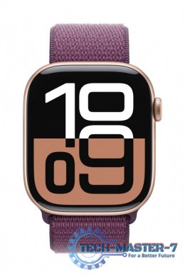 Watch Series 10 GPS, koperta 46 mm z aluminium w kolorze różowego złota z opaską sportową w kolorze dojrzałej śliwki