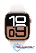 Watch Series 10 GPS, koperta 46 mm z aluminium w kolorze różowego złota z paskiem sportowym w kolorze łagodnego różu - rozmiar M