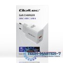 Ładowarka sieciowa 20W GaN | 5-20V | 1.5-3A | 1xUSB-C PD | 1xUSB QC 3.0 | Biała