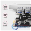 PCEU-430RS Kontroler PCIe 4x port USB 3.2 GEN 1, UASP, chipset Renesas, 15-pin SATA zasilacz