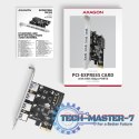 PCEU-430RS Kontroler PCIe 4x port USB 3.2 GEN 1, UASP, chipset Renesas, 15-pin SATA zasilacz