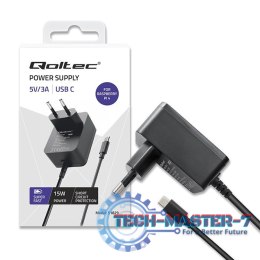 Ładowarka Super FAST PD for Raspberry PI 4 | USB-C | 15W | 5V | 3A | Czarna
