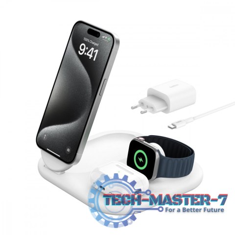 Magnetyczna podstawka ładująca BOOSTCHARGE 3w1 Qi2 15W biała składana Magnetyczna podstawka ładująca BOOSTCHARGE 3w1 Qi2 15W biała składana