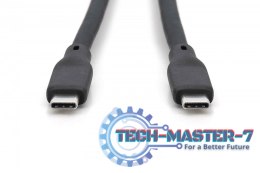 Kabel połączeniowy silikonowy USB-C - USB-C, USB 4 Gen3 40G 8K 240W, 1m Czarny