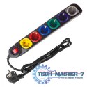 Listwa zasilająca 1,5m 250VAC/10A MCE509 B 2500 Q, IP20, 6 gniazd, prąd znamionowy 10A, czarny