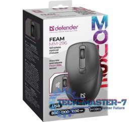 Mysz bezprzewodowa silent click FEAM MM-296 RF 1600 DPI Czarna