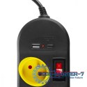 Przedłużacz 1,5m 250VAC 10A 4 gniazda MCE508 B Port USB-C Quick charge 2.0 IP20