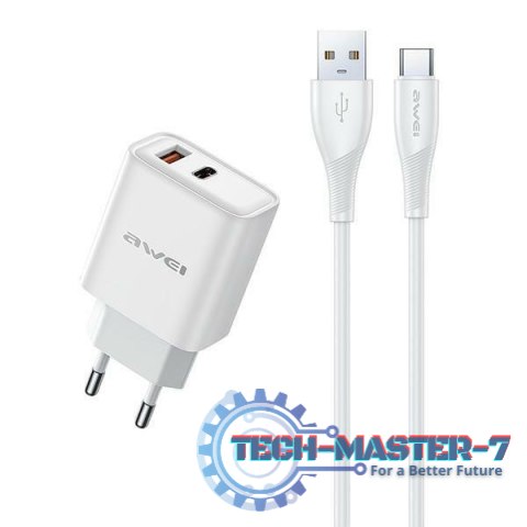 Ładowarka sieciowa GaN PD81T 22,5W USB+USB-C + kabel USB/USB-C Ładowarka sieciowa GaN PD81T 22,5W USB+USB-C + kabel USB/USB-C
