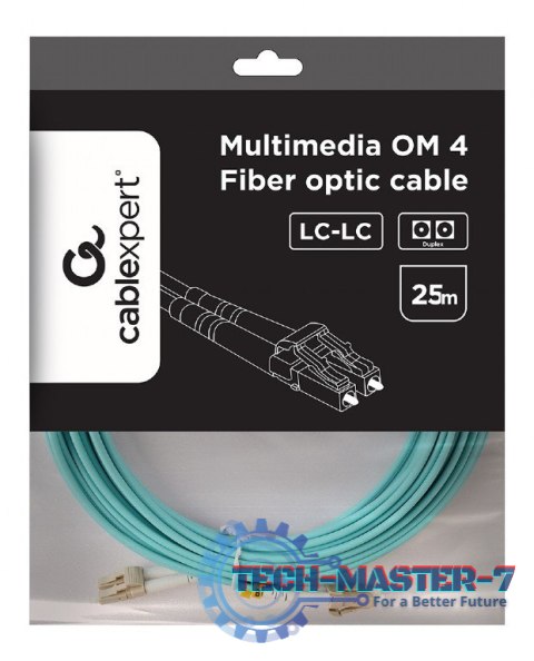 Kabel światłowodowy wielomodowy duplex OM4 50/125,LC/LC,25m Kabel światłowodowy wielomodowy duplex OM4 50/125,LC/LC,25m