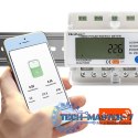Trójfazowy elektroniczny licznik | miernik zużycia energii na szynę DIN | 400V | LCD | Wi-Fi