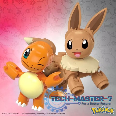 Klocki Mega Pokemon Pokeball 2-pak Charmander i Eevee Klocki Mega Pokemon Pokeball 2-pak Charmander i Eevee