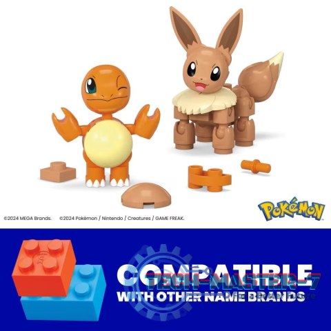 Klocki Mega Pokemon Pokeball 2-pak Charmander i Eevee Klocki Mega Pokemon Pokeball 2-pak Charmander i Eevee