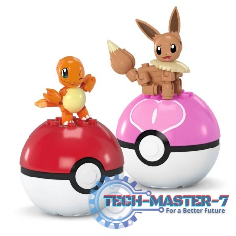 Klocki Mega Pokemon Pokeball 2-pak Charmander i Eevee Klocki Mega Pokemon Pokeball 2-pak Charmander i Eevee