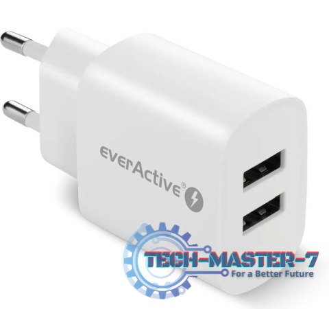 Ładowarka sieciowa 2X USB 2,4A 12W Biała Ładowarka sieciowa 2X USB 2,4A 12W Biała
