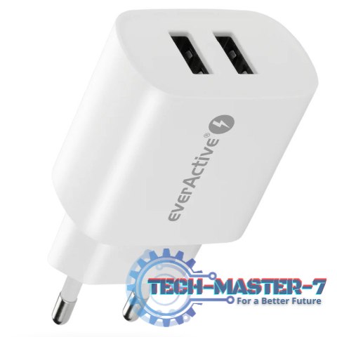 Ładowarka sieciowa 2X USB 2,4A 12W Biała Ładowarka sieciowa 2X USB 2,4A 12W Biała