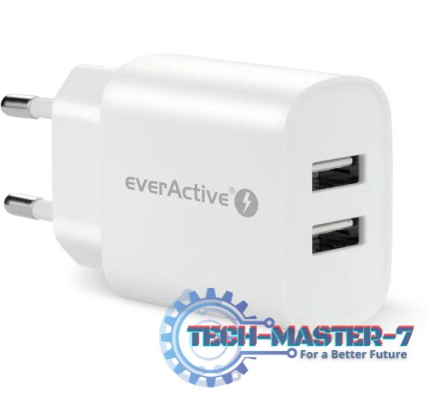 Ładowarka sieciowa 2X USB 2,4A 12W Biała Ładowarka sieciowa 2X USB 2,4A 12W Biała