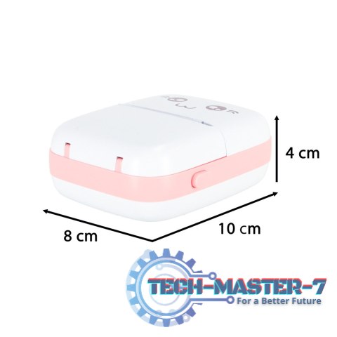 Drukotek drukarka mini termiczna do zdjęć notatek etykiet + kabel USB kotek kot różowy Drukotek drukarka mini termiczna do zdjęć notatek etykiet + kabel USB kotek kot różowy