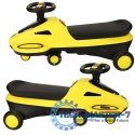 Jeździk grawitacyjny świecące koła LED z muzyką grający skuter 74cm żółto-czarny max 100kg