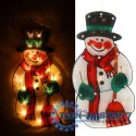 Lampki LED wisząca dekoracja okna świąteczna bałwan XXL 45cm