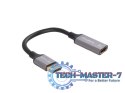 Adapter Displayport(M)- HDMI(F)4K na kablu 20cm srebrny