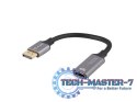 Adapter Displayport(M)- HDMI(F)4K na kablu 20cm srebrny
