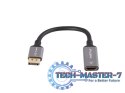 Adapter Displayport(M)- HDMI(F)4K na kablu 20cm srebrny