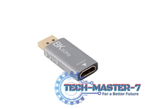 Adapter Displayport(M)- HDMI(F)8K srebrny Adapter Displayport(M)- HDMI(F)8K srebrny