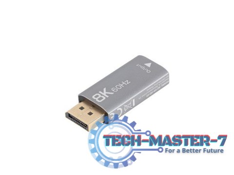 Adapter Displayport(M)- HDMI(F)8K srebrny Adapter Displayport(M)- HDMI(F)8K srebrny