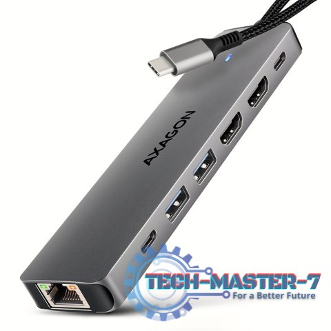 HMC-7HX2 Wieloportovy hub USB 7in1, 5Gbps, 2x USB-A, 1x USB-C, 2x HDMI 4K/60Hz, GLAN, PD 100W, 15cm USB-C kabel HMC-7HX2 Wieloportovy hub USB 7in1, 5Gbps, 2x USB-A, 1x USB-C, 2x HDMI 4K/60Hz, GLAN, PD 100W, 15cm USB-C kabel