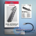HMC-7HX2 Wieloportovy hub USB 7in1, 5Gbps, 2x USB-A, 1x USB-C, 2x HDMI 4K/60Hz, GLAN, PD 100W, 15cm USB-C kabel