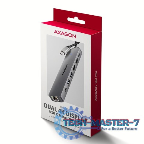 HMC-7HX2 Wieloportovy hub USB 7in1, 5Gbps, 2x USB-A, 1x USB-C, 2x HDMI 4K/60Hz, GLAN, PD 100W, 15cm USB-C kabel HMC-7HX2 Wieloportovy hub USB 7in1, 5Gbps, 2x USB-A, 1x USB-C, 2x HDMI 4K/60Hz, GLAN, PD 100W, 15cm USB-C kabel