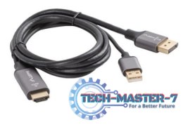 Kabel HDMI(M)-Displayport(M) 1M 4K czarny