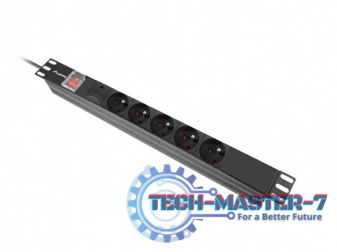 Listwa zasilająca rack PDU 19 cali 1U 16A 5x230V 2m czarna C14 Listwa zasilająca rack PDU 19 cali 1U 16A 5x230V 2m czarna C14