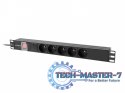 Listwa zasilająca rack PDU 19 cali 1U 16A 5x230V 2m czarna C14