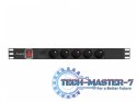 Listwa zasilająca rack PDU 19 cali 1U 16A 5x230V 2m czarna C14