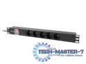 Listwa zasilająca rack PDU 19 cali 1U 16A 5x230V 2m czarna