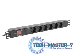 Listwa zasilająca rack PDU 19 cali 1U 16A 5xschuko 2m czarna