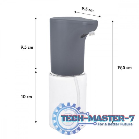 Bezdotykowy dozownik mydła, PR-540 GR Szary 300 ml, do środka do dezynfekcji, IPX4 Bezdotykowy dozownik mydła, PR-540 GR Szary 300 ml, do środka do dezynfekcji, IPX4