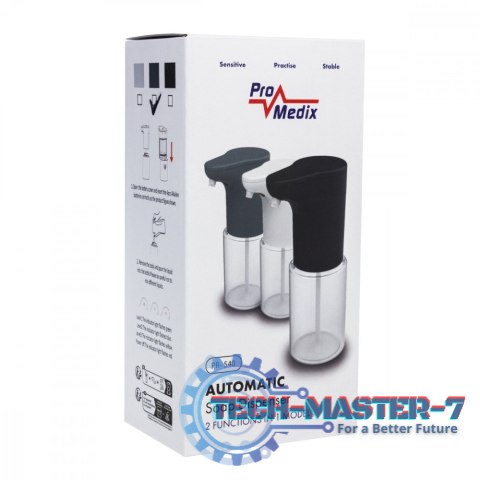 Bezdotykowy dozownik mydła, PR-540 GR Szary 300 ml, do środka do dezynfekcji, IPX4 Bezdotykowy dozownik mydła, PR-540 GR Szary 300 ml, do środka do dezynfekcji, IPX4